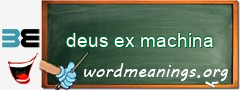 WordMeaning blackboard for deus ex machina